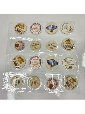 16 Vintage BC Milk Bottle Caps Squamish Dairy Guernsey Buttermilk Cardboard